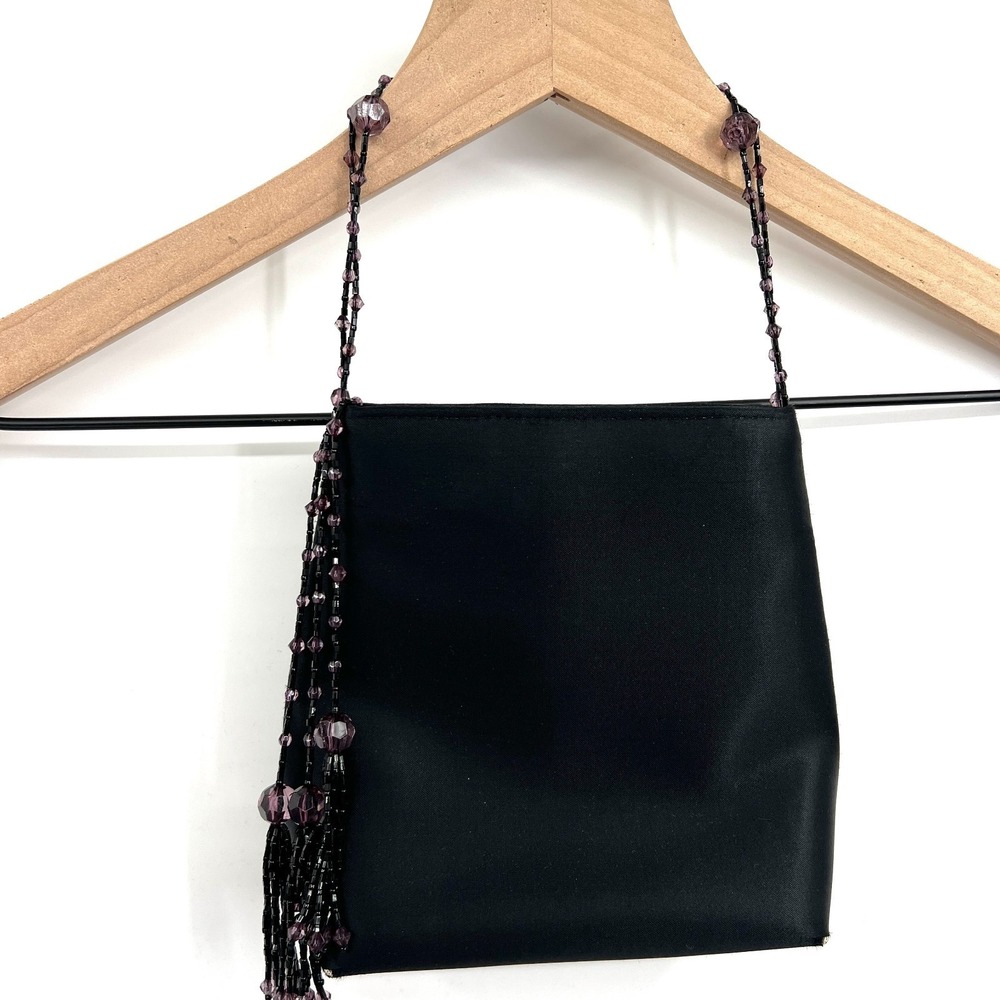 La Regate retro beaded handle black evening purse small bag whimsigoth goth boho